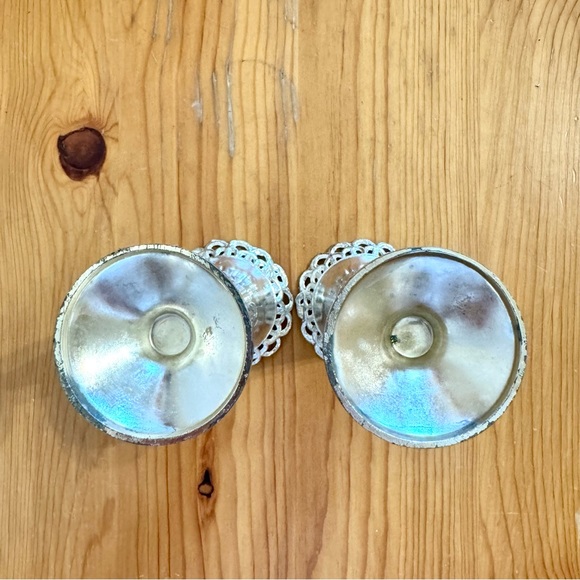 Antique Shreve & Co Silver Trumpet Vase Engaved Filigree Pair Set of 2 - Picture 5 of 6